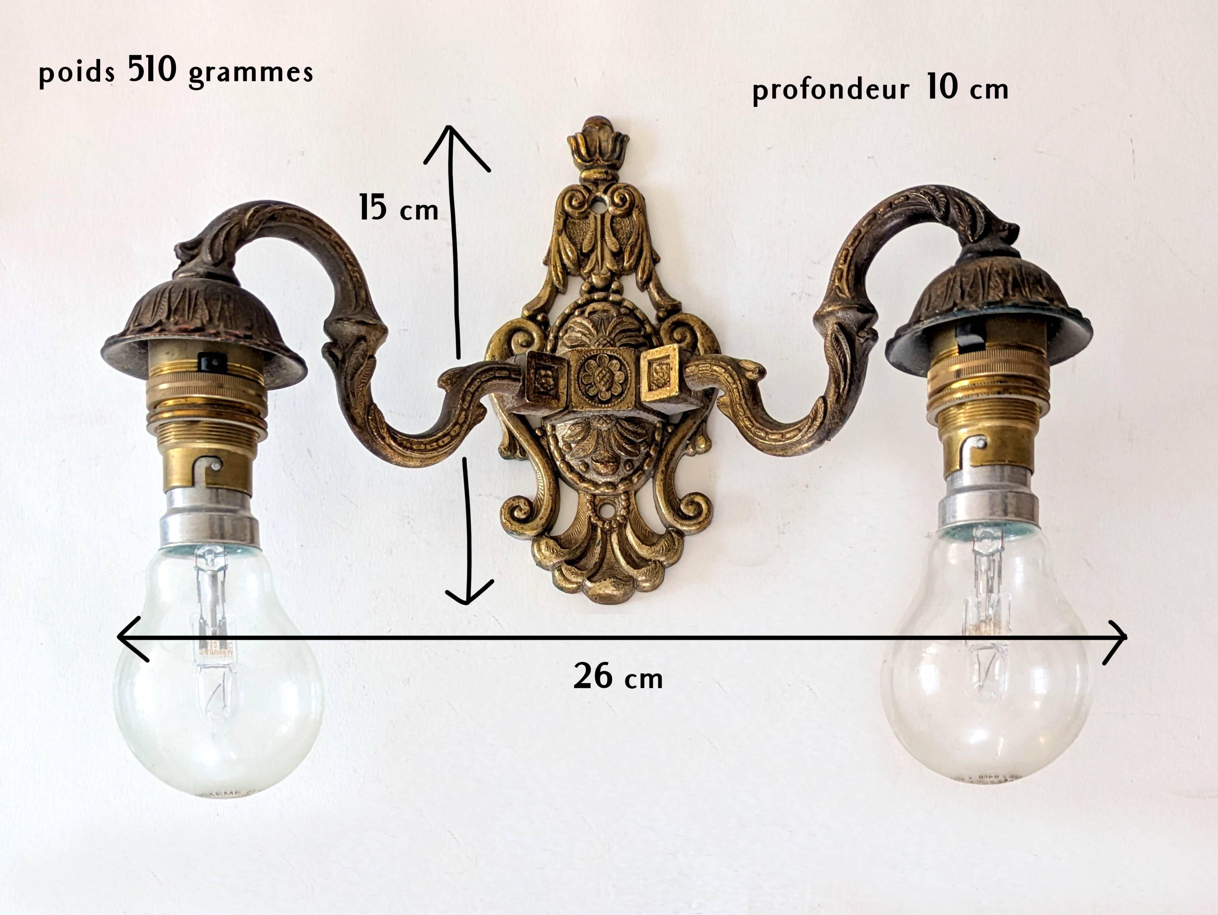 Two antique wall lights