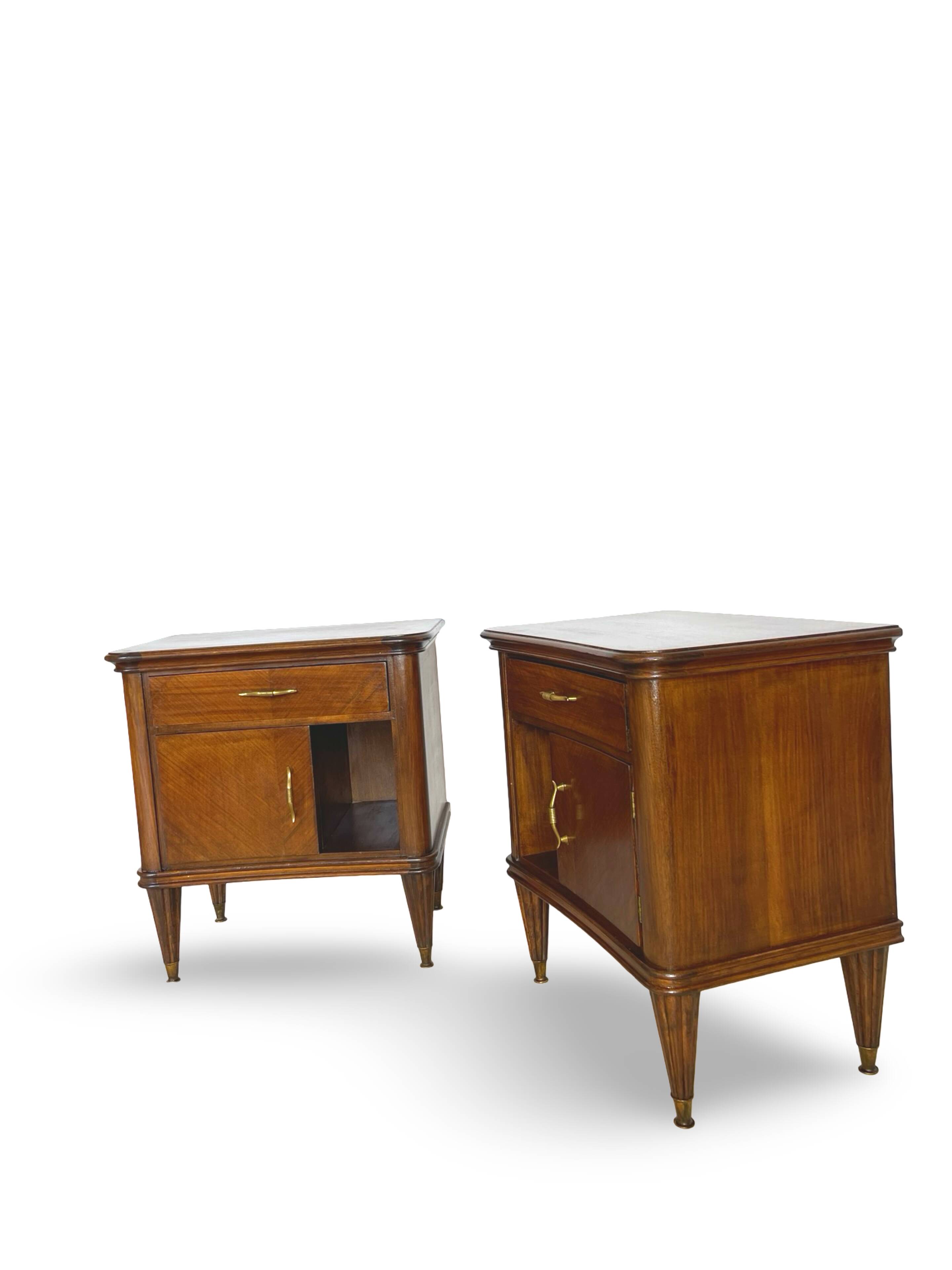 Pair of Italian bedside tables from the mid-20th century.