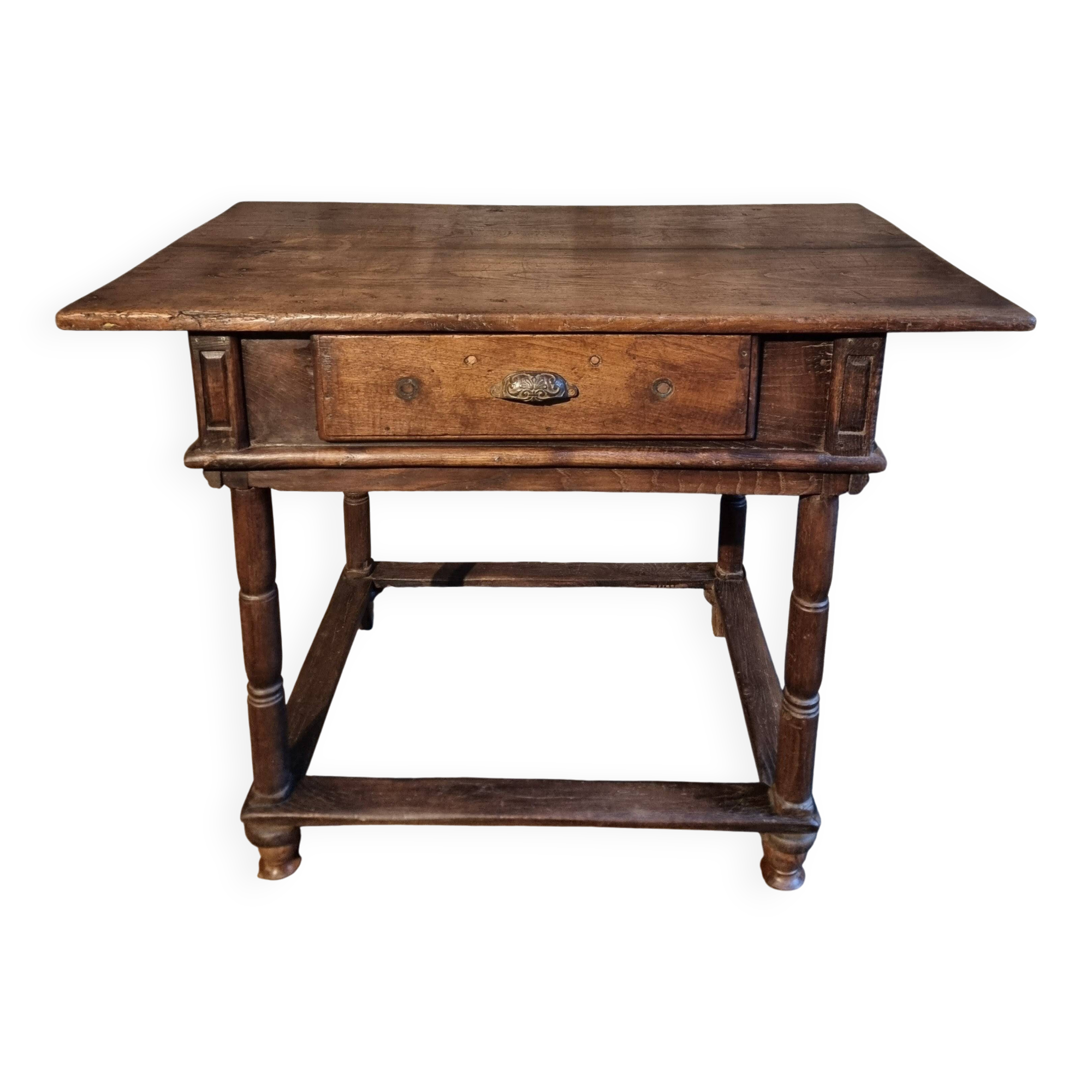 Rustic French oak table with drawer, late 18th – early 19th century, Auvergne