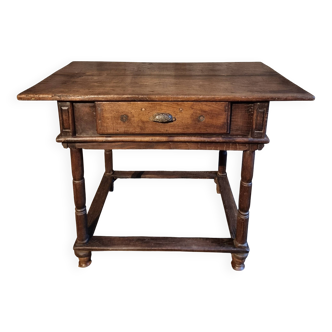 Rustic French oak table with drawer, late 18th – early 19th century, Auvergne