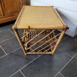 Table basse en rotin vintage