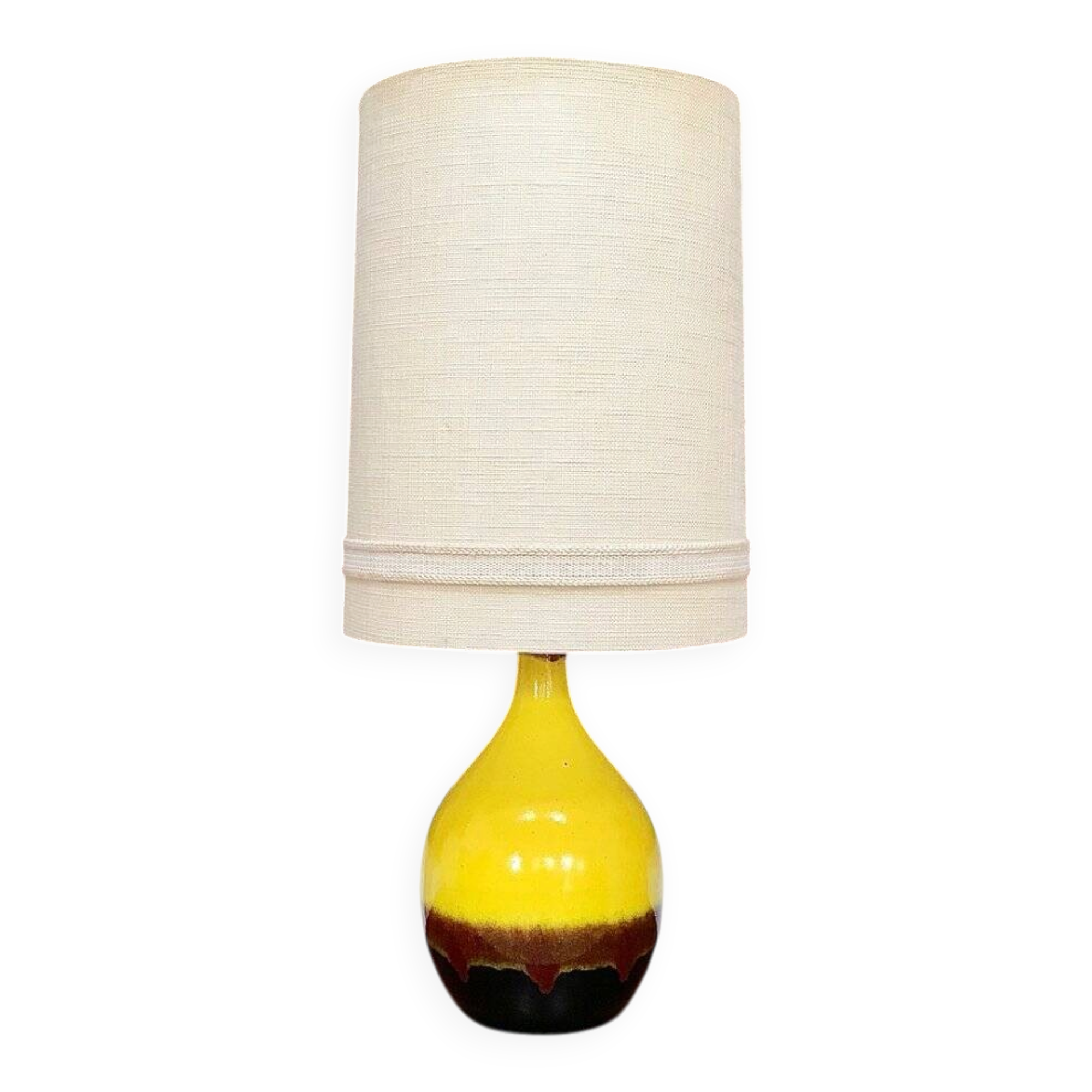 Large glazed ceramic art table lamp from Aro, West-Germany, 1960s