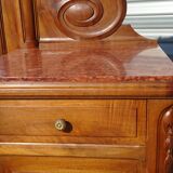 Dressing table with storage, in solid walnut