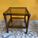 Table d’appoint rotin vintage