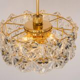 Small chandelier, brass and crystal glass by Kinkeldey, Germany, 1970s.