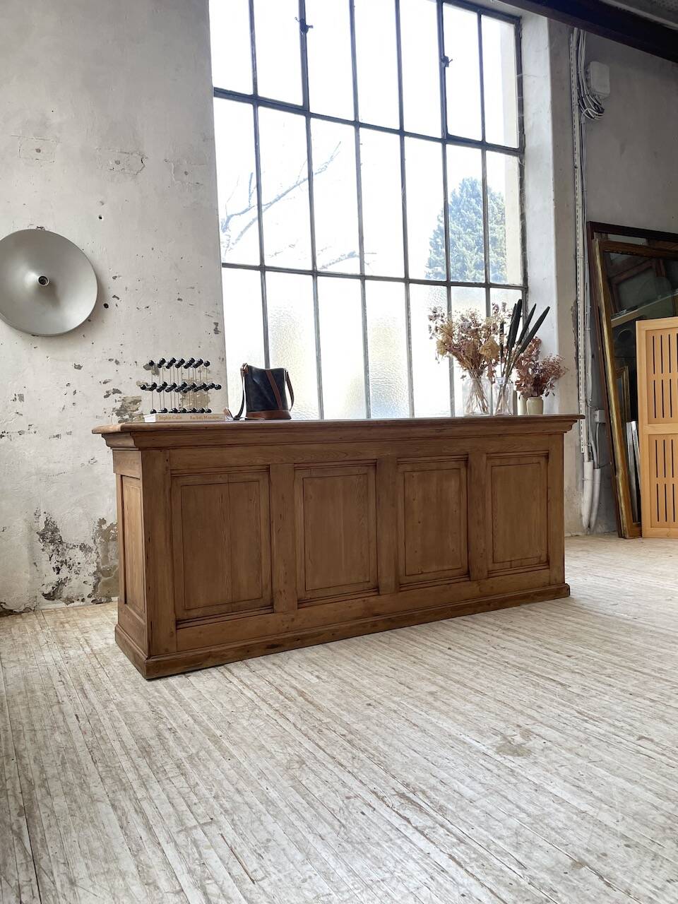 2m pine counter or central island with storage