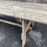Large country farm table 240 cm in raw natural wood brewery fir