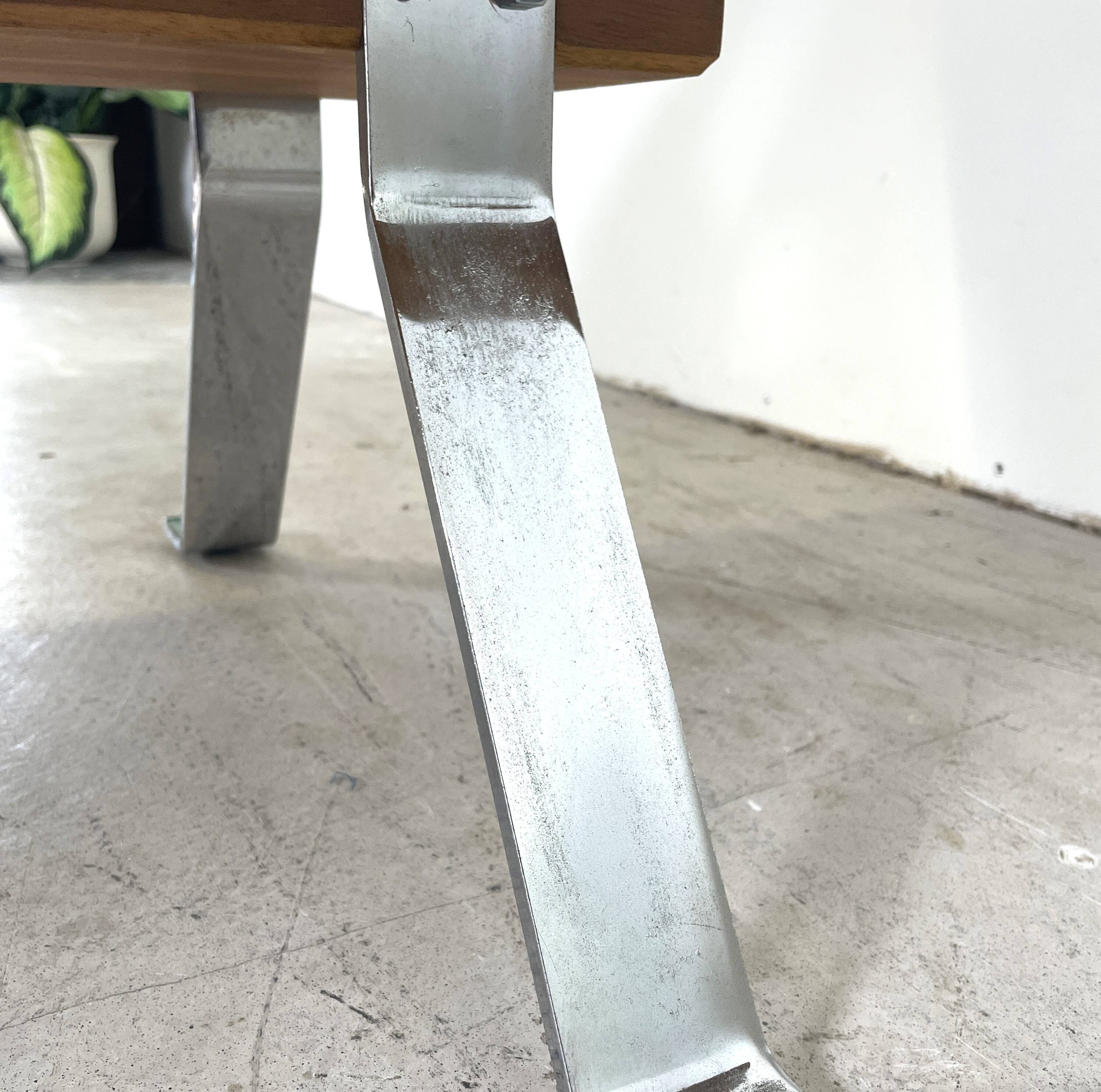 Vintage coffee table with copper top and chrome legs