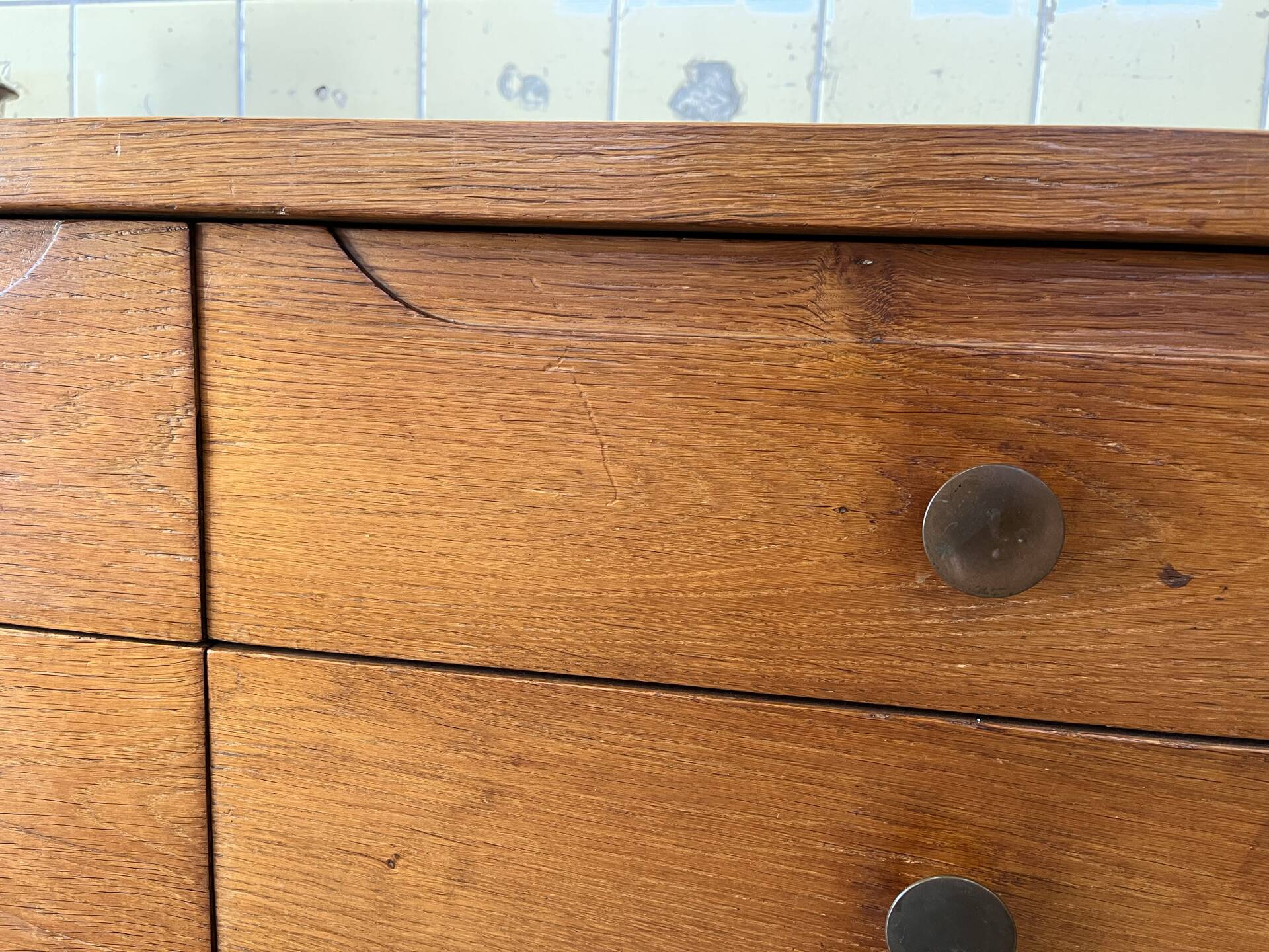 Vintage elm wood cabinet