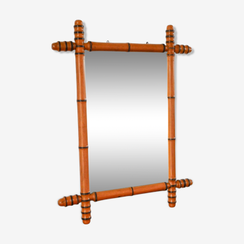 Bamboo style barber mirror, 1950 - 61 X 46.5 cm