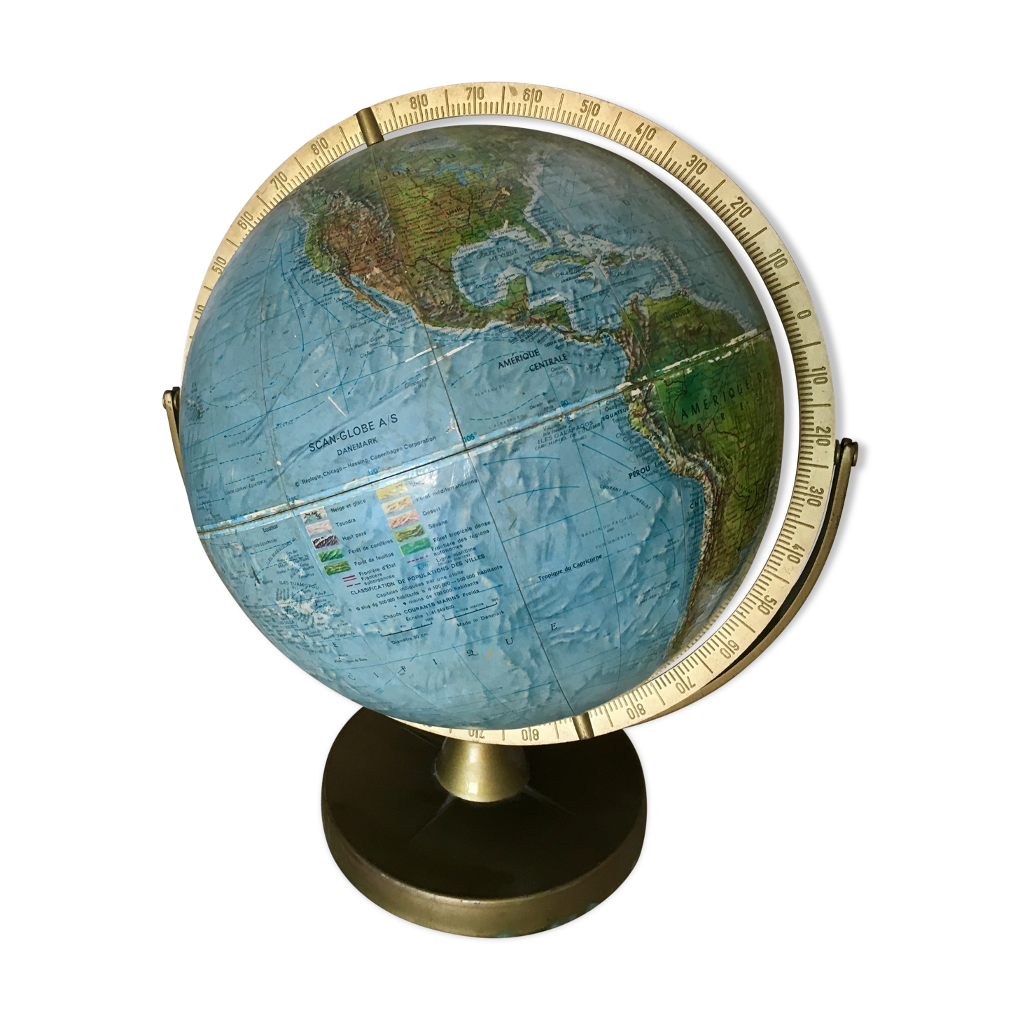 Ancient globe Scan-Globe A/S Denmark - in relief