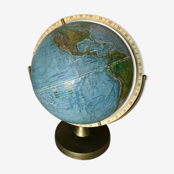 Ancien globe terrestre Scan-Globe A/S Danemark - en relief