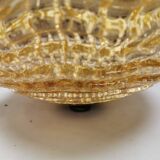 Vintage ceiling lamp in brass and golden/champagne crystal glass 1960s