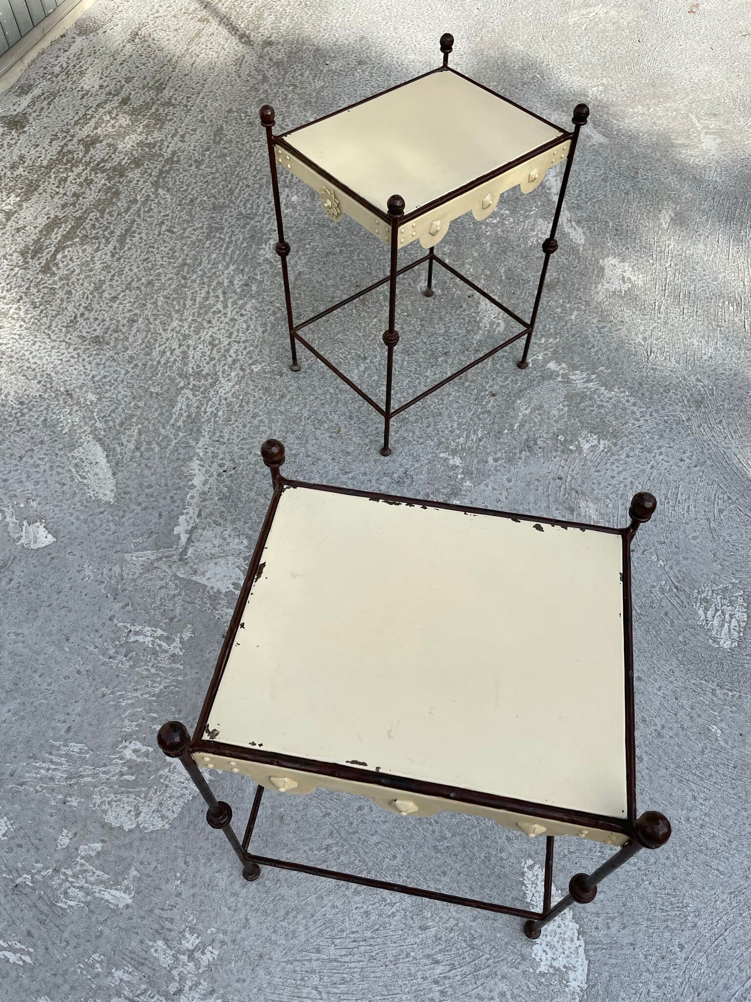 Pair of Provencal style bedside table