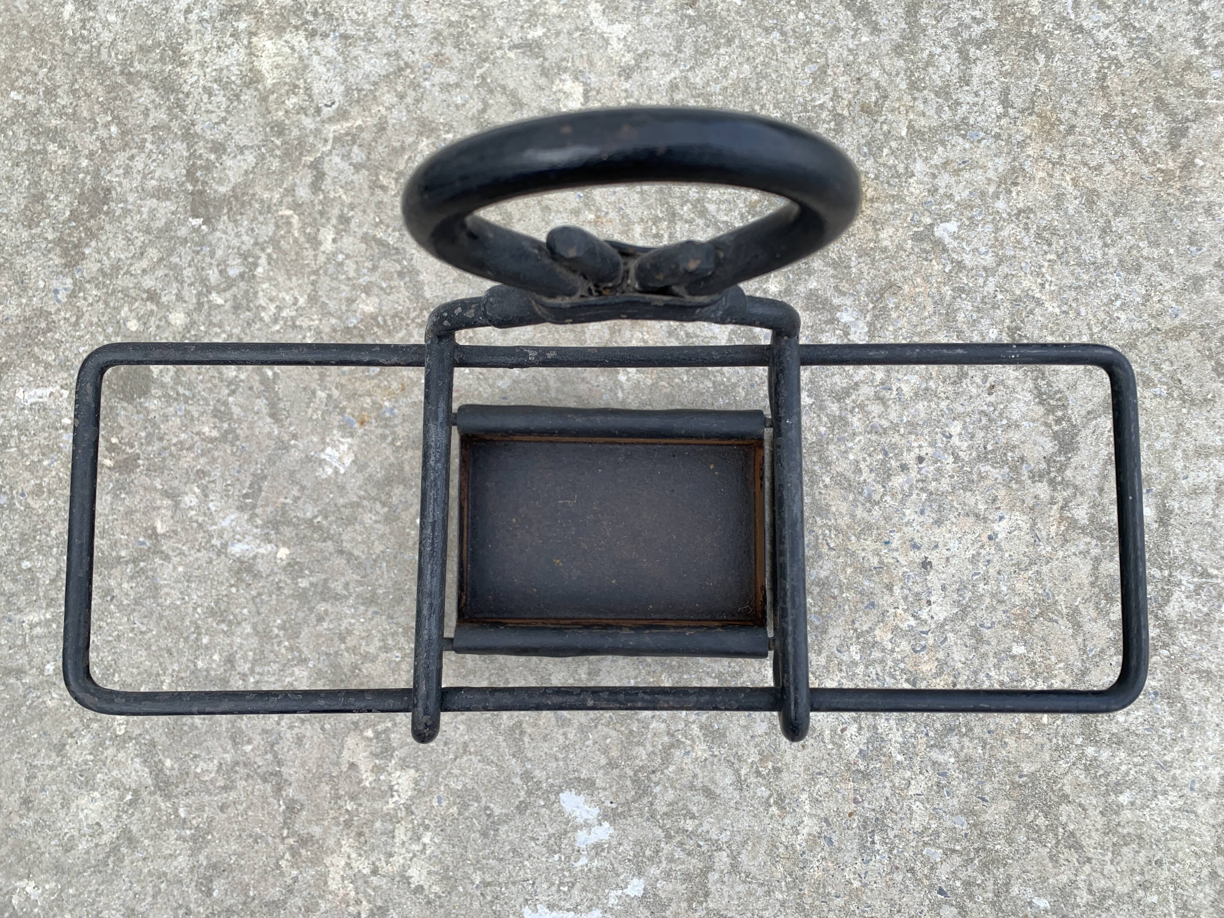 French black wrought iron fireplace set, 1960