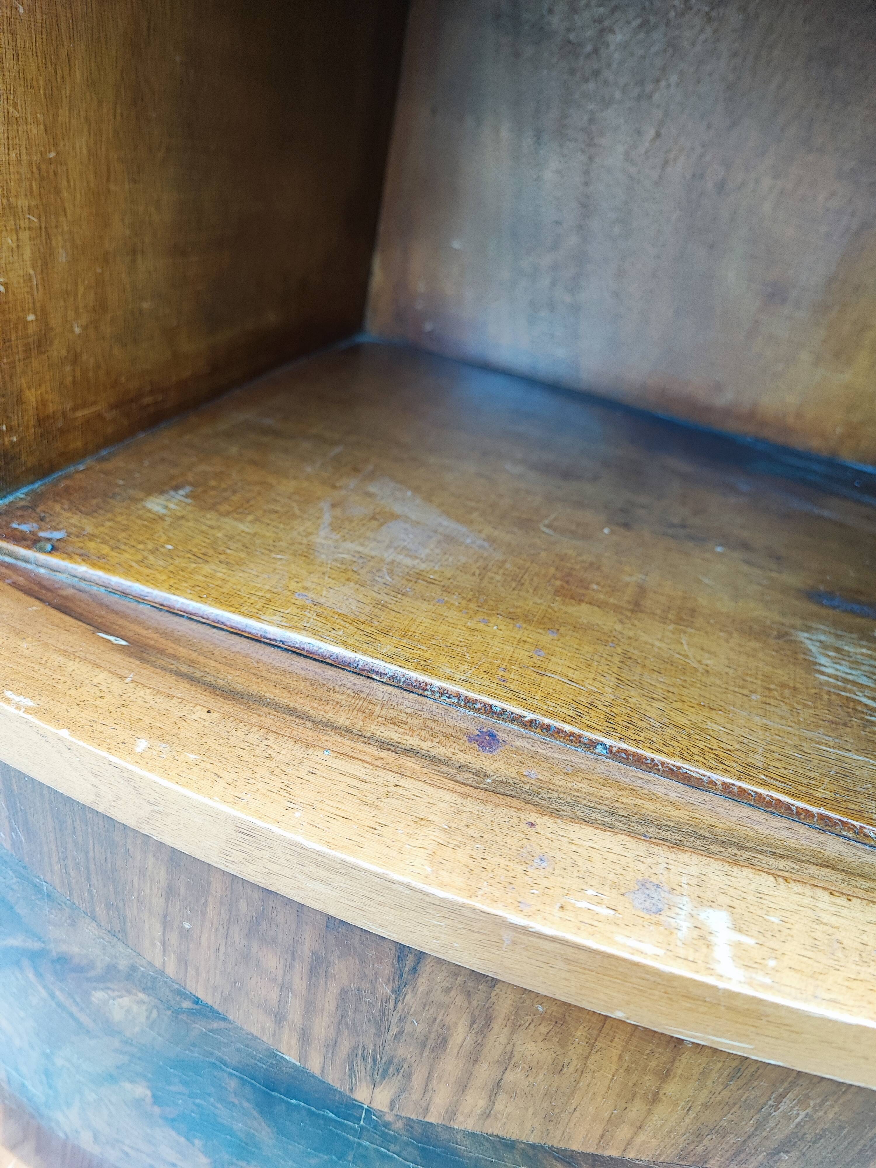 Bedside table marble top art-deco style