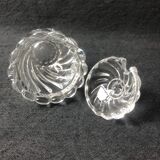 1980s Baccarat Crystal Jam Jar/Mustard Jar/Honey Jar With Lid, Model Bamboo