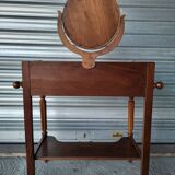 Ancienne table de toilette, coiffeuse en marbre et bois massif