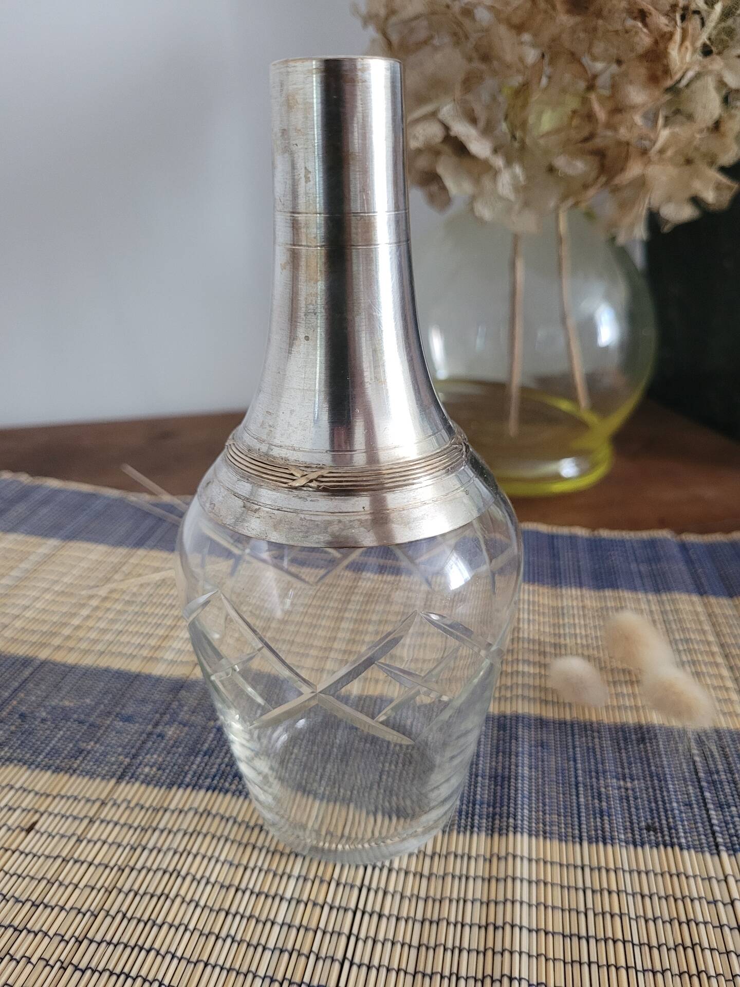 Carafe à liqueur en cristal et argent