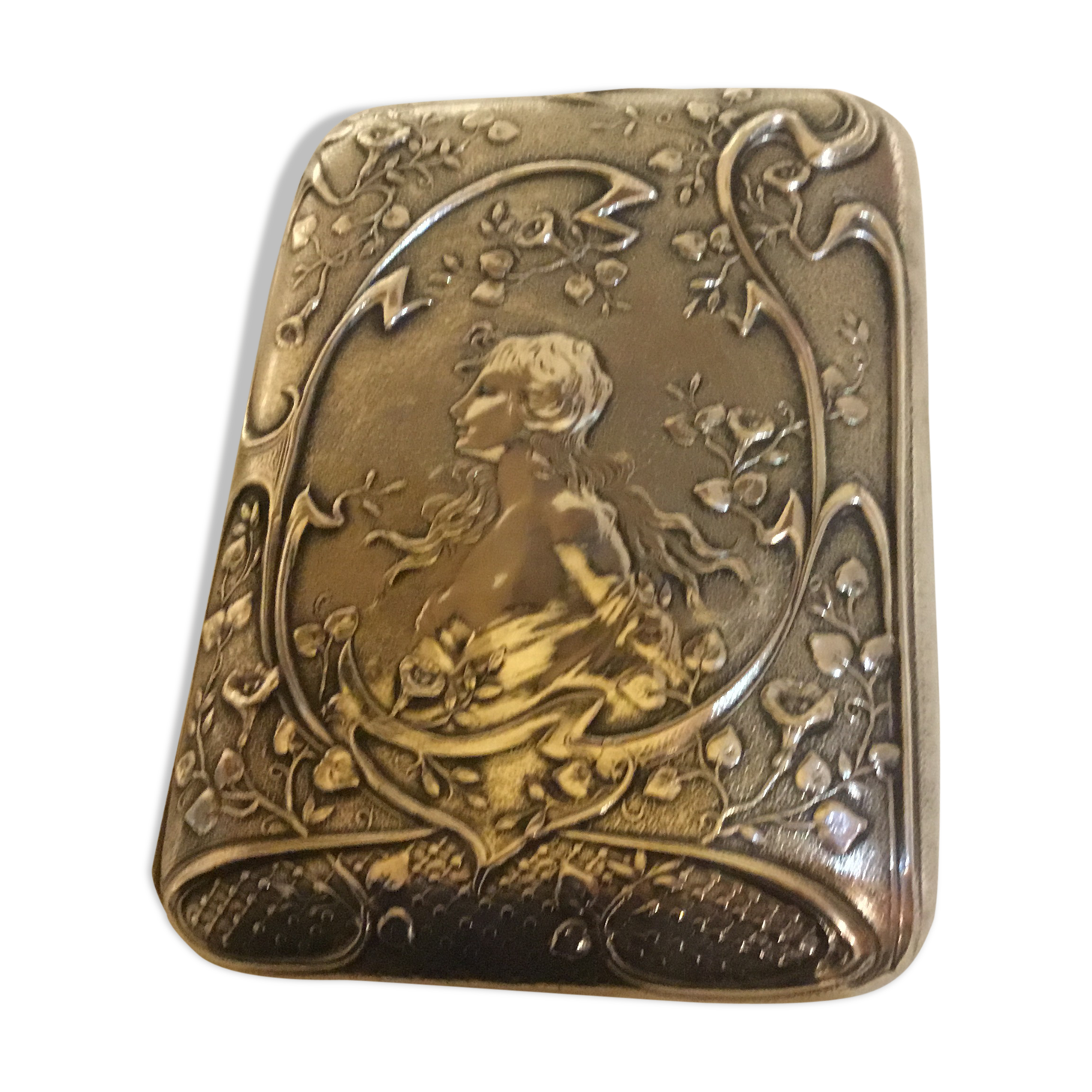 Pill box (cigarettes) early 20th period Art Deco silver