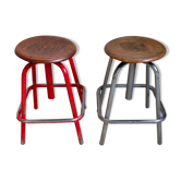 Paire de tabourets d'atelier