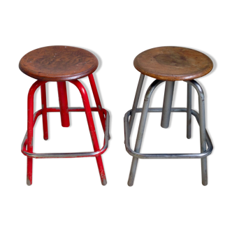 Paire de tabourets d'atelier