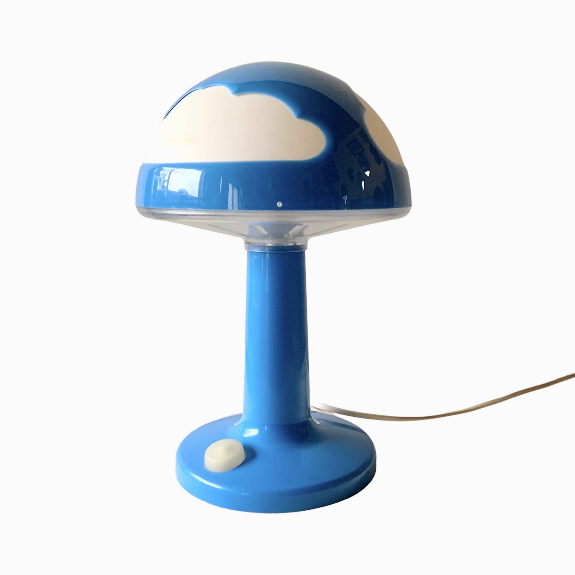 Vintage Skojig blue mushroom lamp - clouds - Ikea
