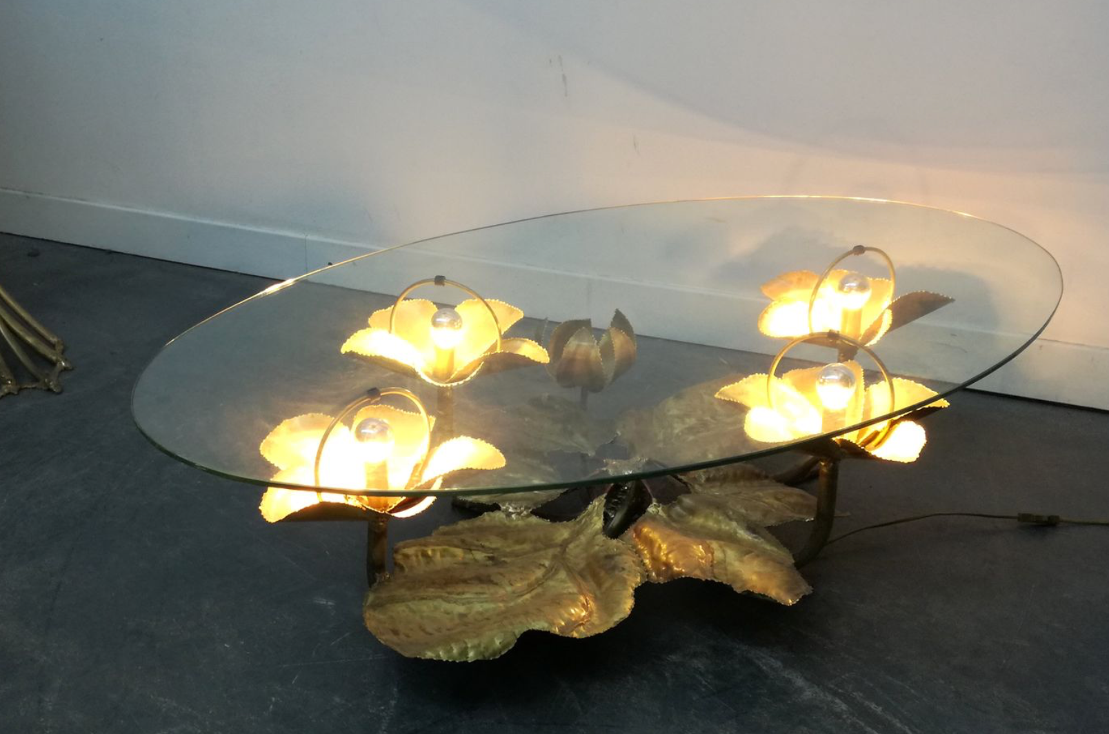 Brass coffee table by Henri Fernandez 1970s