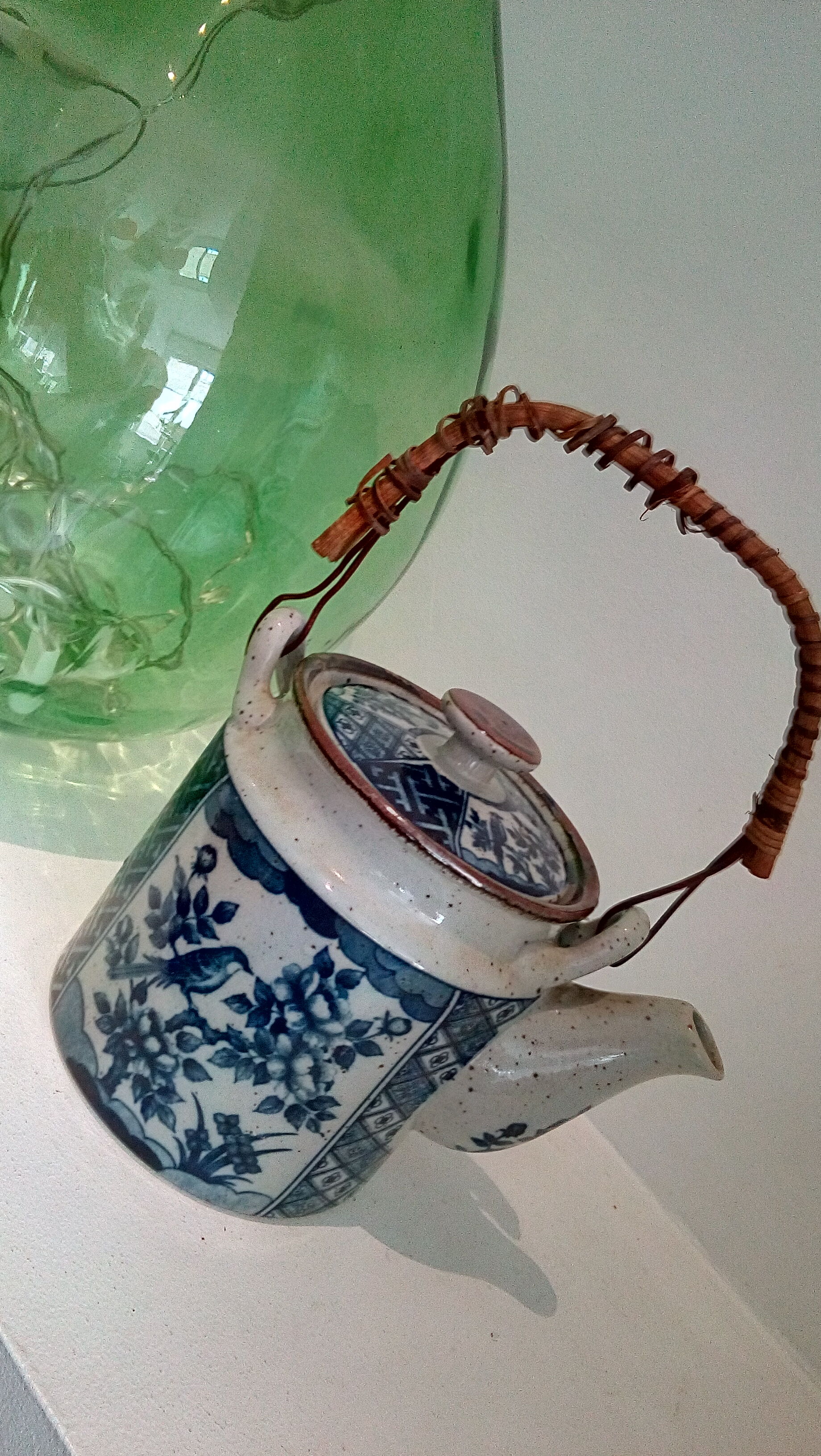 Enamelled stoneware teapot