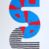 Kumi sugai, s (red and blue), 1990. original lithograph with signed embossing