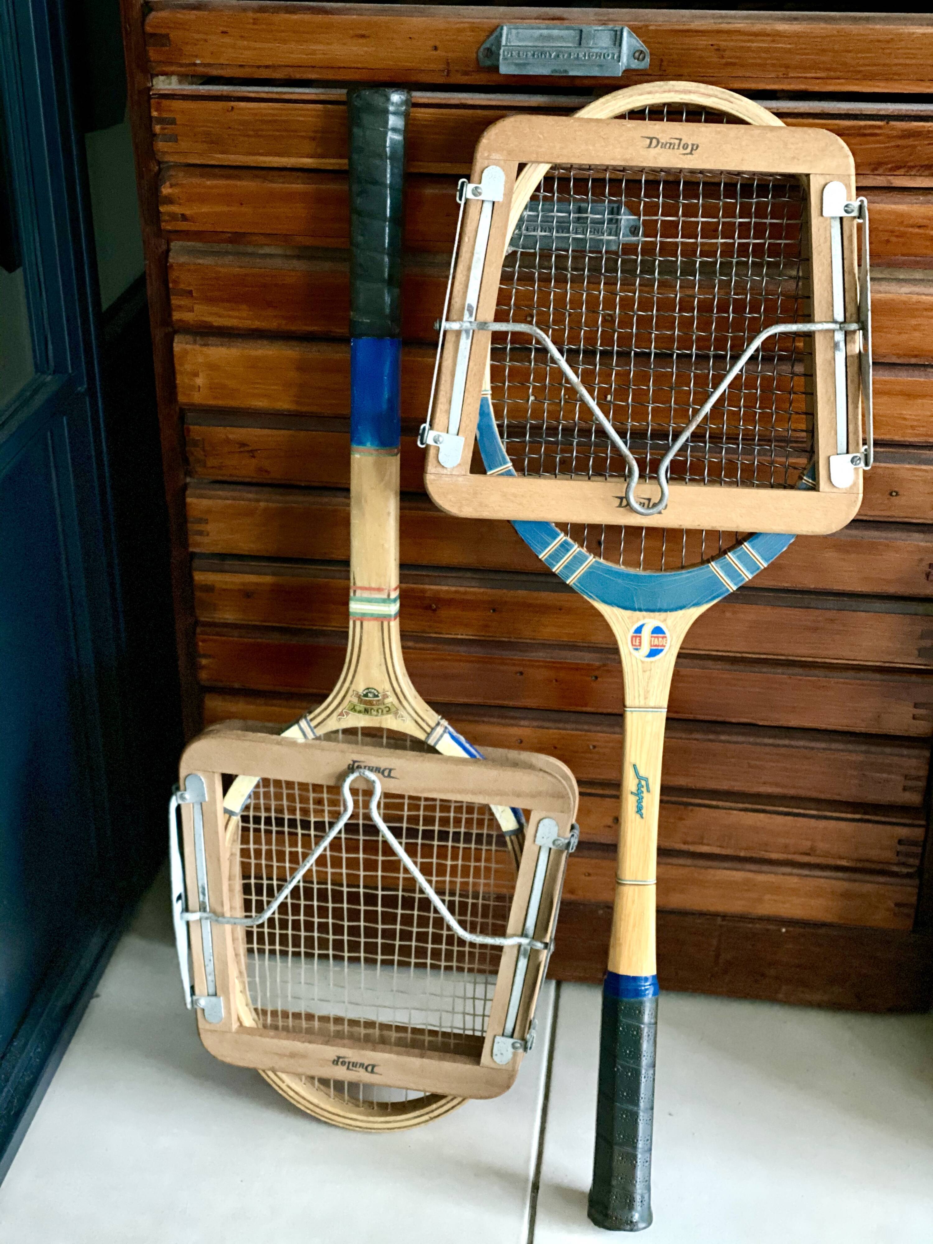 Pair of vintage tennis rackets