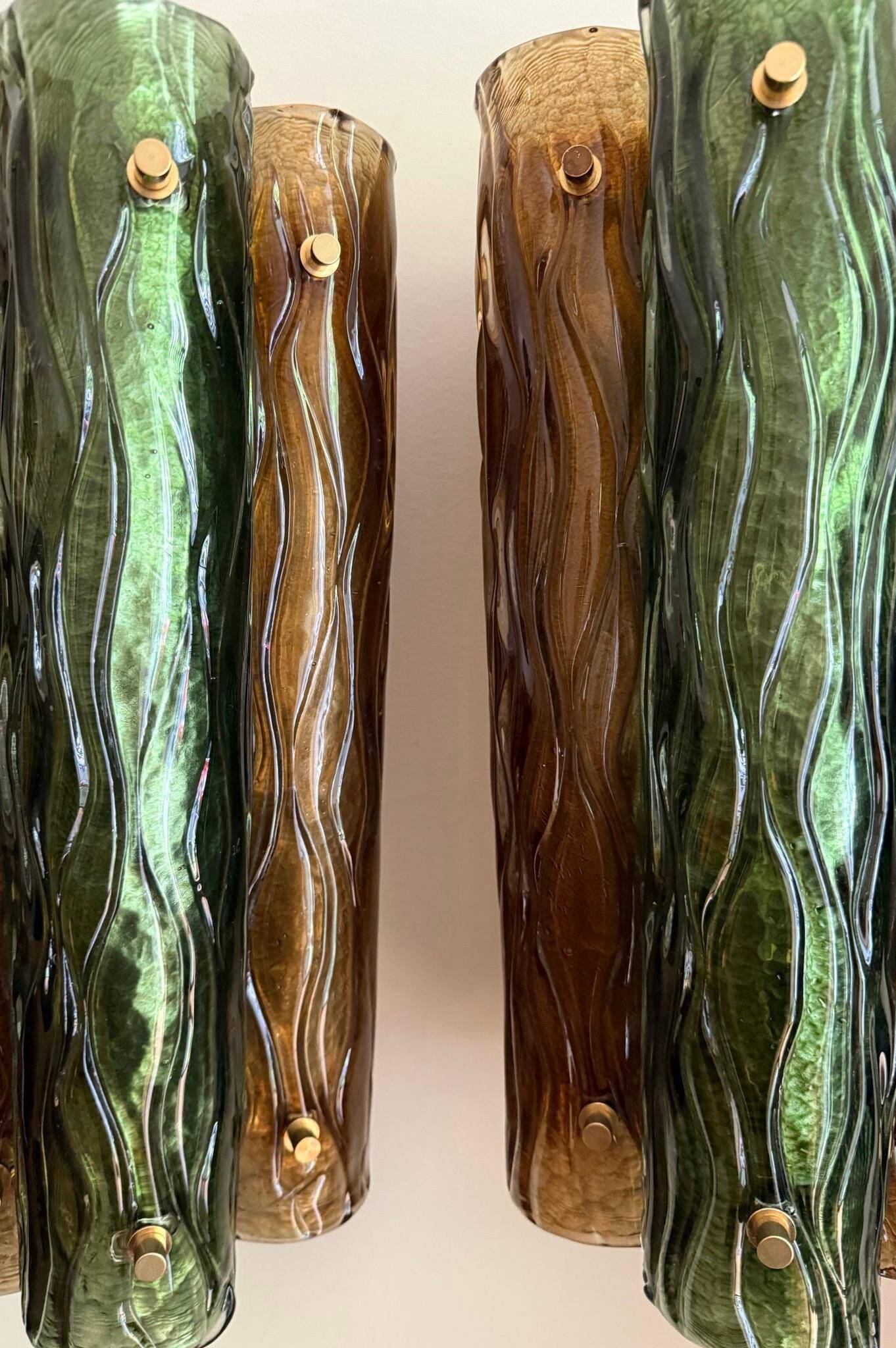 Murano and brass wall sconces