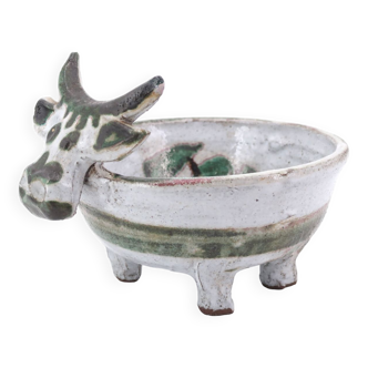 Empty ceramic bull pocket by Albert Thiry Vallauris