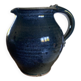 Carafe bleue en céramique grès émaillé signé