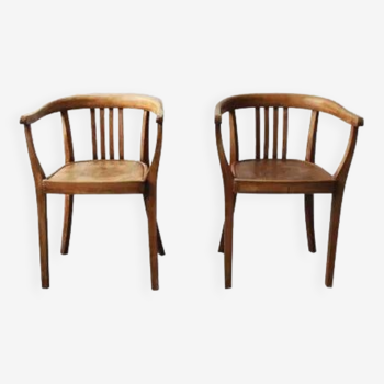Pair of light oak armchairs, Germany, 1960