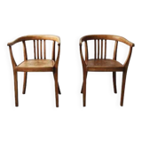Pair of light oak armchairs, Germany, 1960