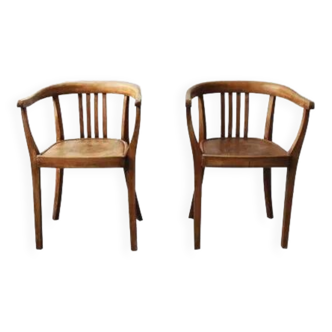 Pair of light oak armchairs, Germany, 1960