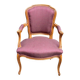 Louis XV armchair in solid wood and burgundy fabric