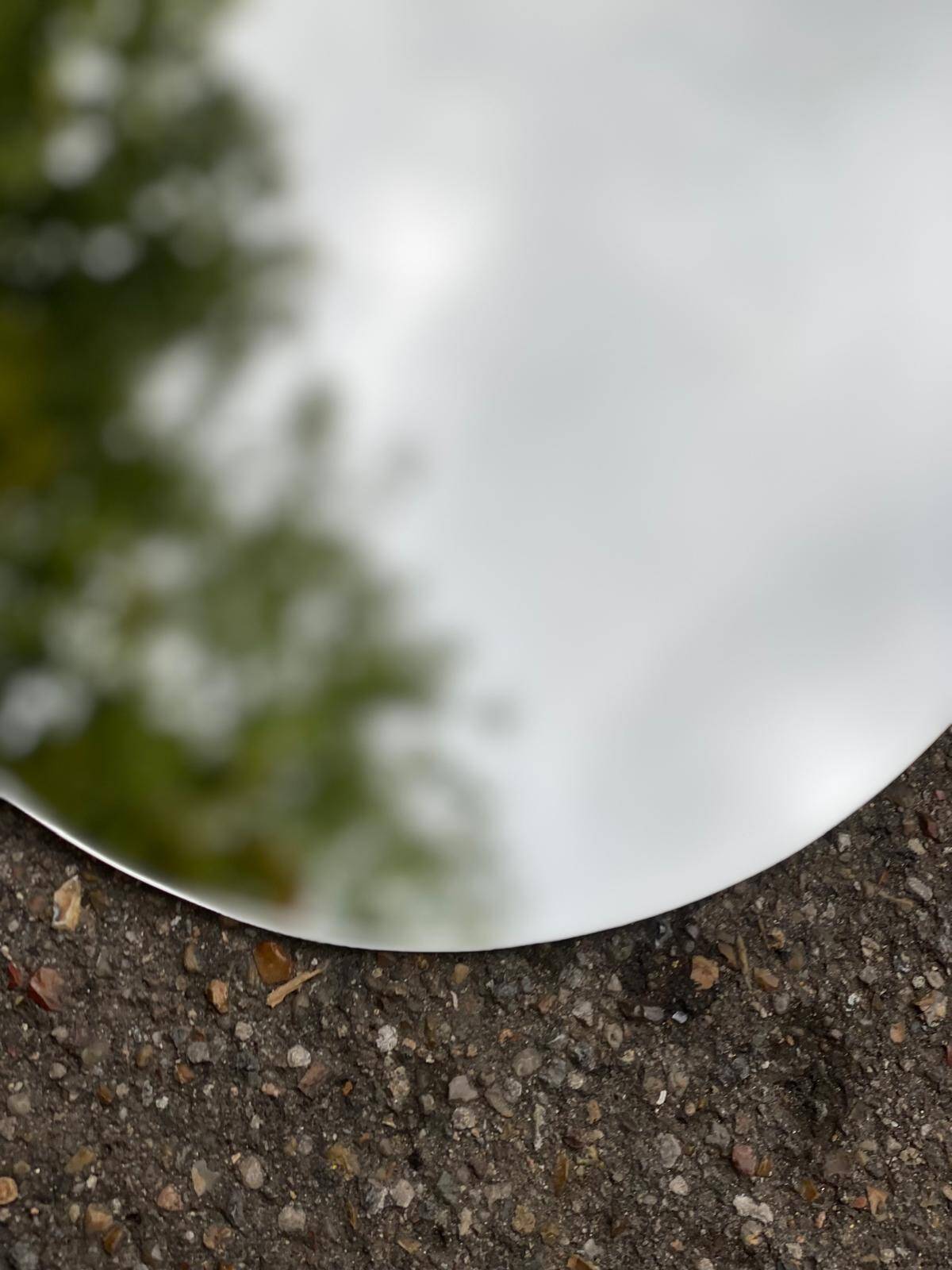 Vintage oval frameless mirror 60x43cm