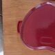 Cocotte Le Creuset . Heart cast iron cherry color.