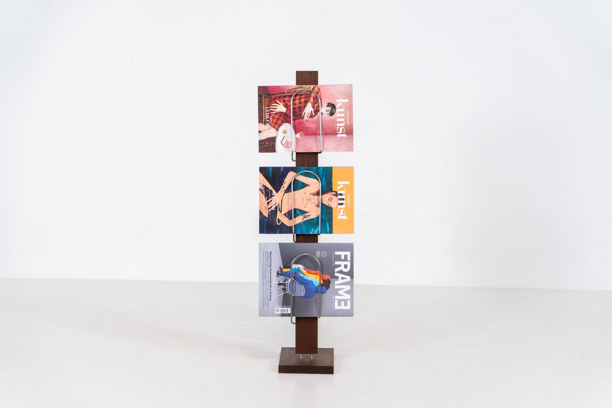 Vintage magazine holder in solid teak