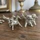 Set of 8 antique silver-plated knife rests Animals
