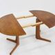 Vintage Danish round extendable dining table teak 1960s Gudme