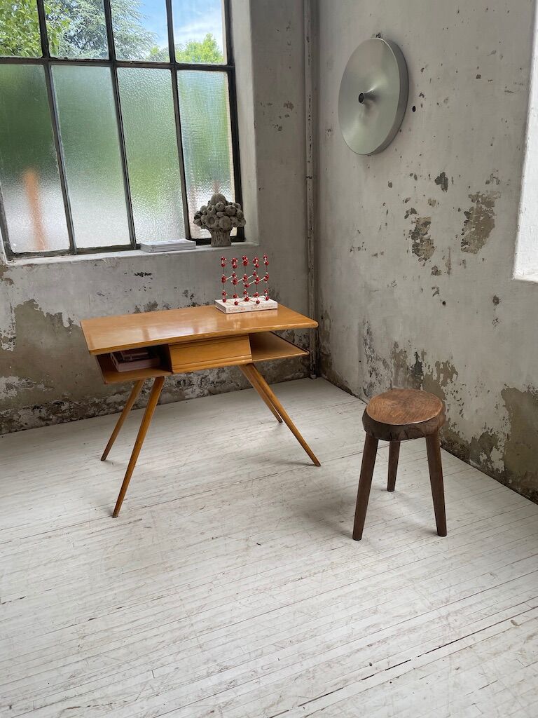 Vintage oak compass desk
