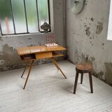 Vintage oak compass desk