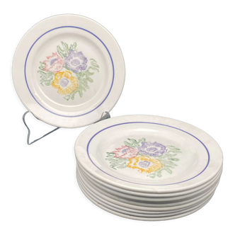 Dessert plates or ceramic cheeses floral motif