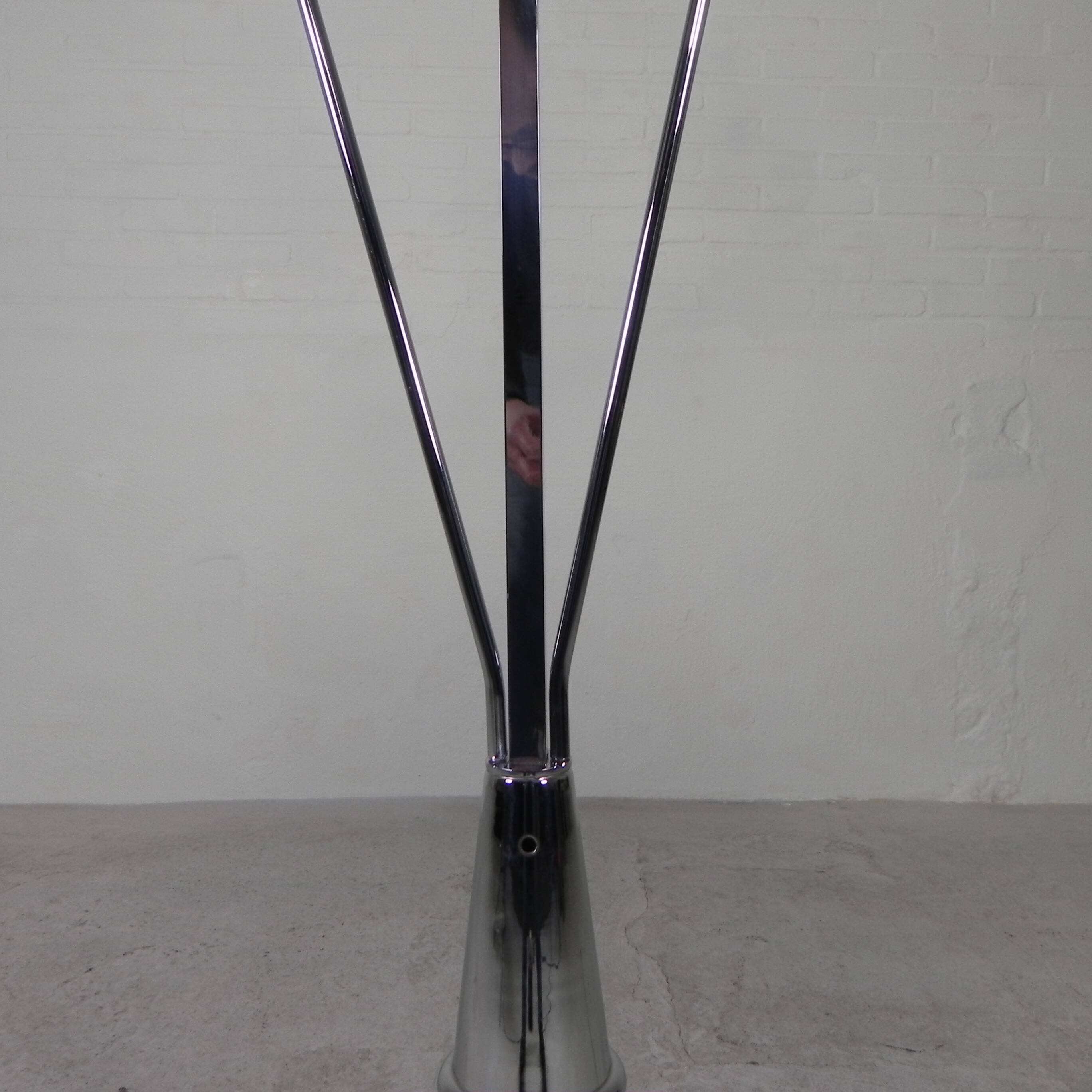 Standing chrome lamp in Art Deco style, Jules Dewaele Brussels, 1950