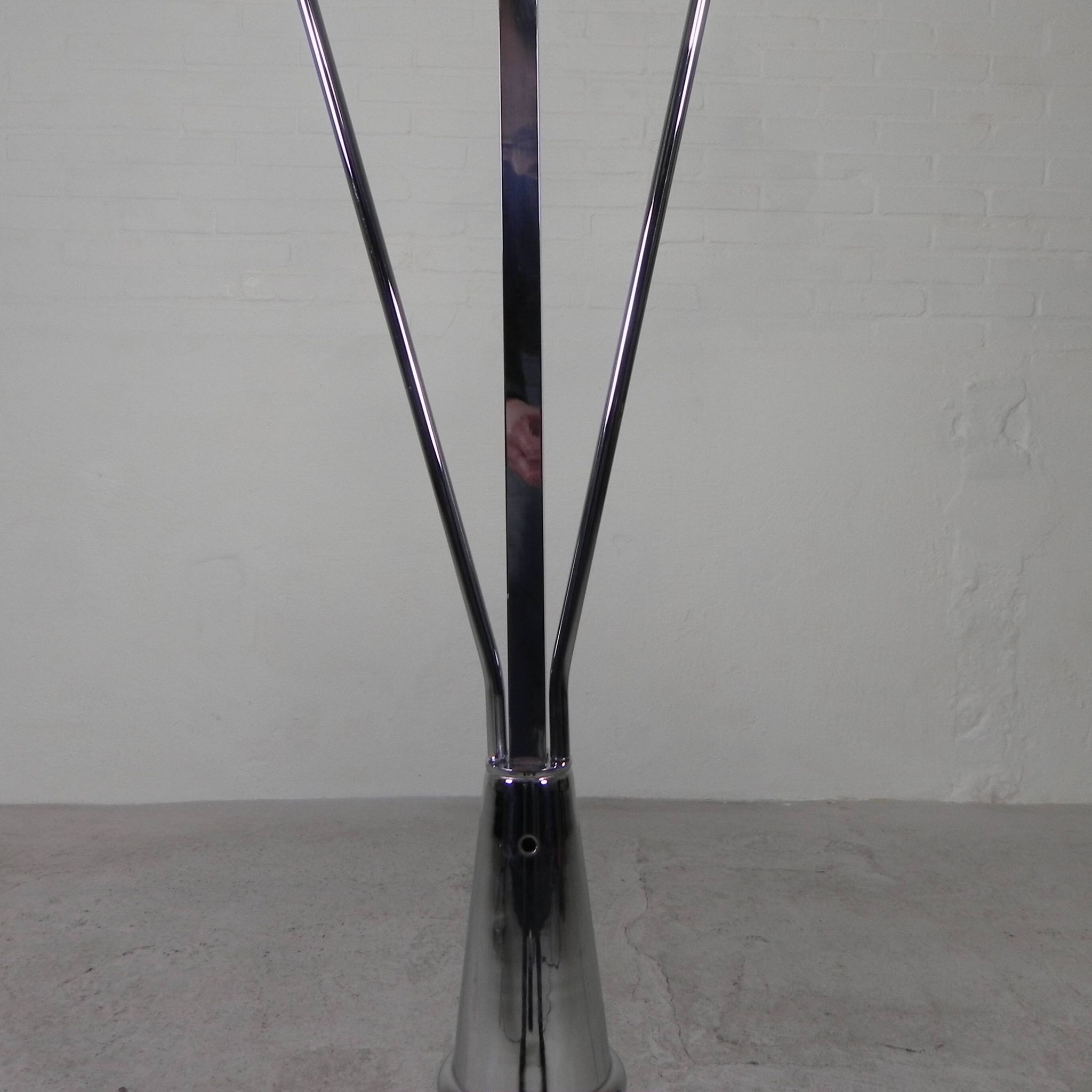 Standing chrome lamp in Art Deco style, Jules Dewaele Brussels, 1950