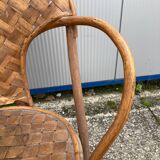 Children's armchair in woven chestnut
