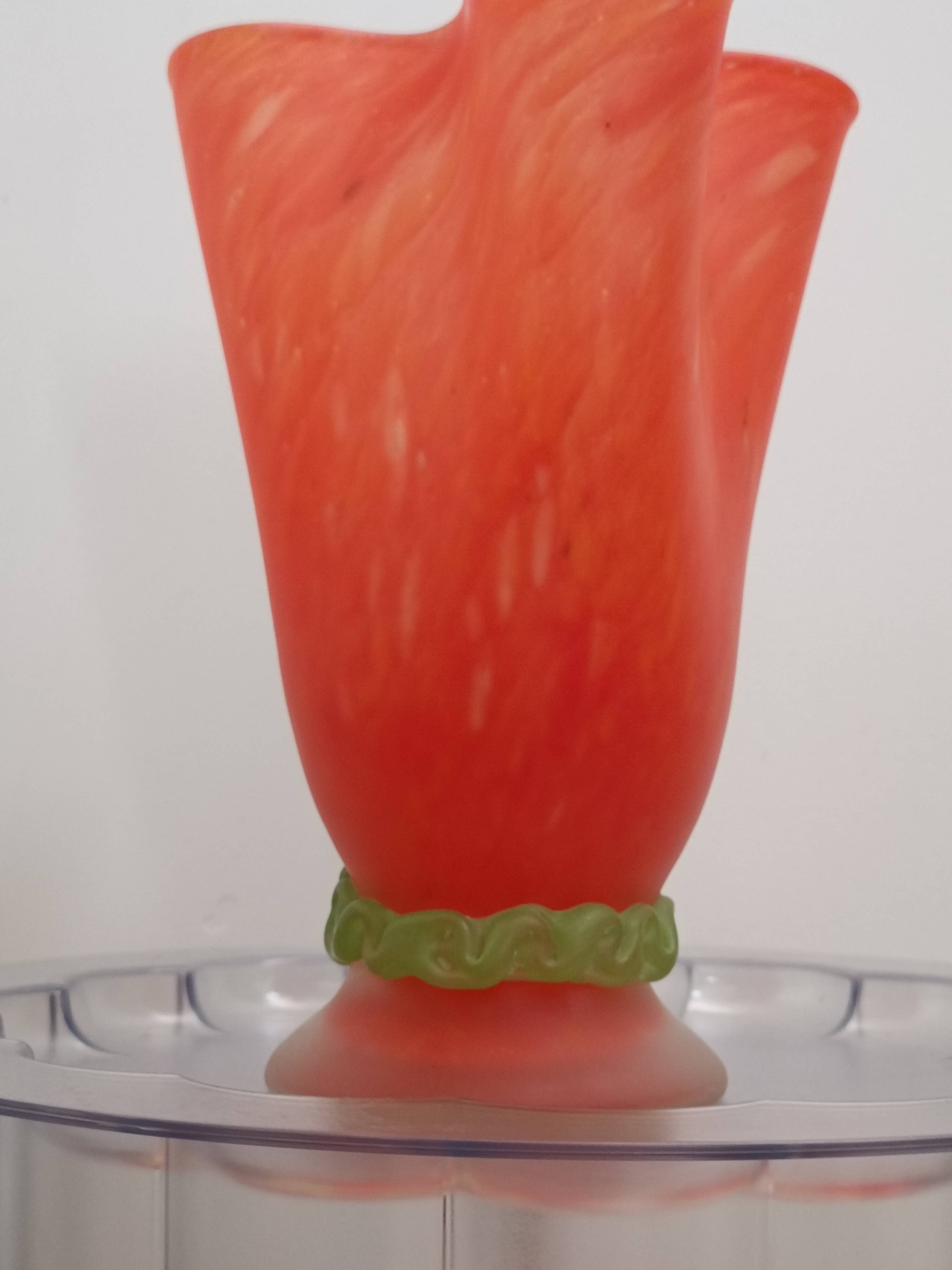 Large glass paste vase France 1960s